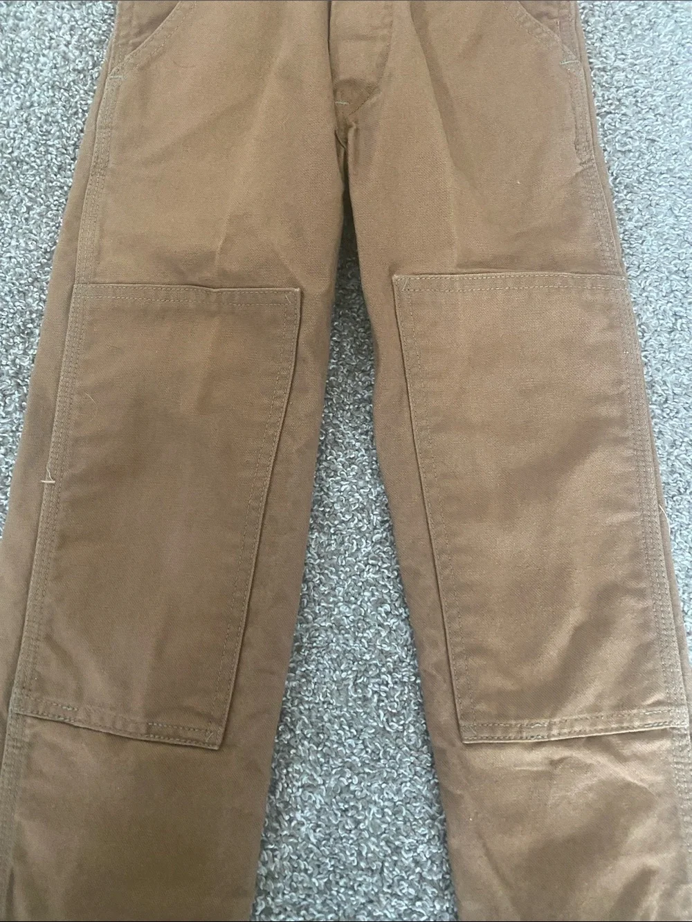 Carhartt NEW vintage, classic brown duck double-knee unlined bib overall size 5